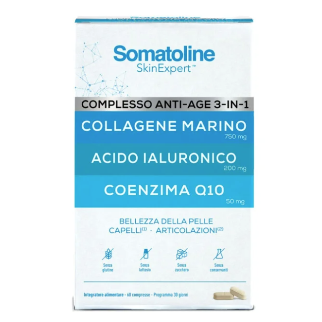 Somatoline Complesso anti age 3 in 1 - Integratore per pelle, capelli e articolazioni 60 compresse Somatoline Complesso anti age 3 in 1 - Integratore per pelle, capelli e articolazioni 60 compresse