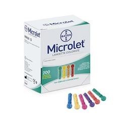 Microlet Lancette Pungidito Colorate per Apparecchio 200 pezzi