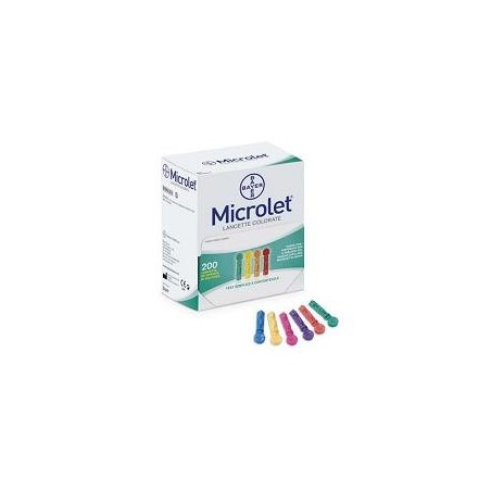 Microlet Lancette Pungidito Colorate per Apparecchio 200 pezzi Microlet Lancette Pungidito Colorate per Apparecchio 200 pezzi