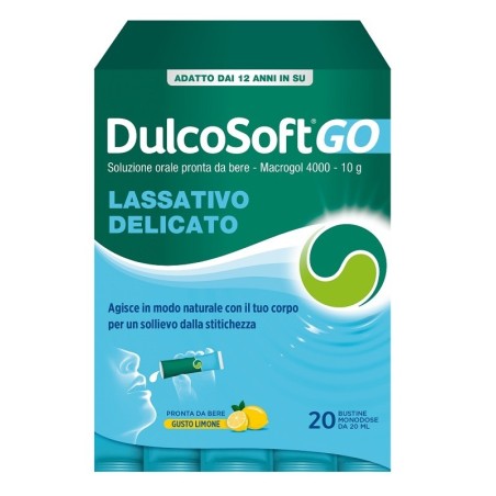 Dulcosoft Go Lassativo Delicato Pronto da Bere Gusto Limone 20 Bustine Dulcosoft Go Lassativo Delicato Pronto da Bere Gusto Limone 20 Bustine