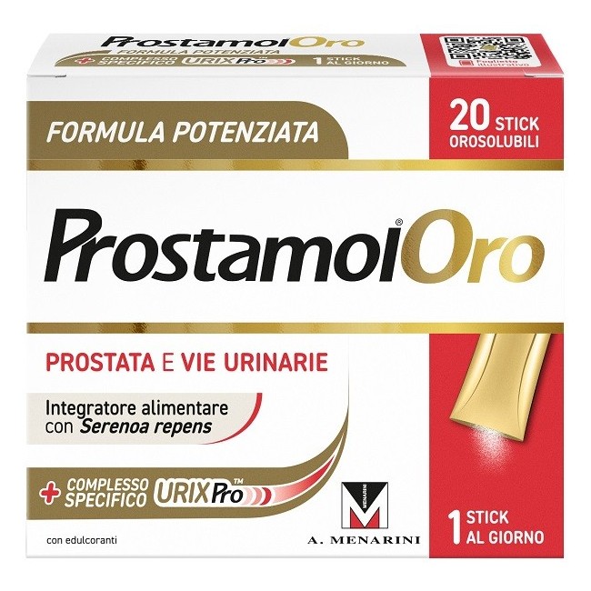 PROSTAMOL ORO 20 STICK OROSOLUBILI DA 1,6 G GUSTO FRUTTI ROSSI CON EDULCORANTI SENZA ZUCCHERI SENZA GLUTINE NATURALMENTEPRIVO DI