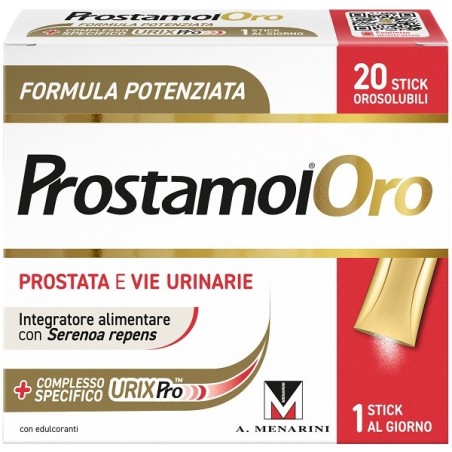 PROSTAMOL ORO 20 STICK OROSOLUBILI DA 1,6 G GUSTO FRUTTI ROSSI CON EDULCORANTI SENZA ZUCCHERI SENZA GLUTINE NATURALMENTEPRIVO DI