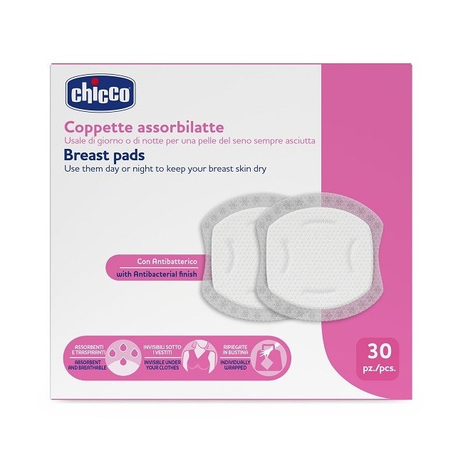 Chicco Coppette Assorbilatte con Antibatterico 30 pezzi