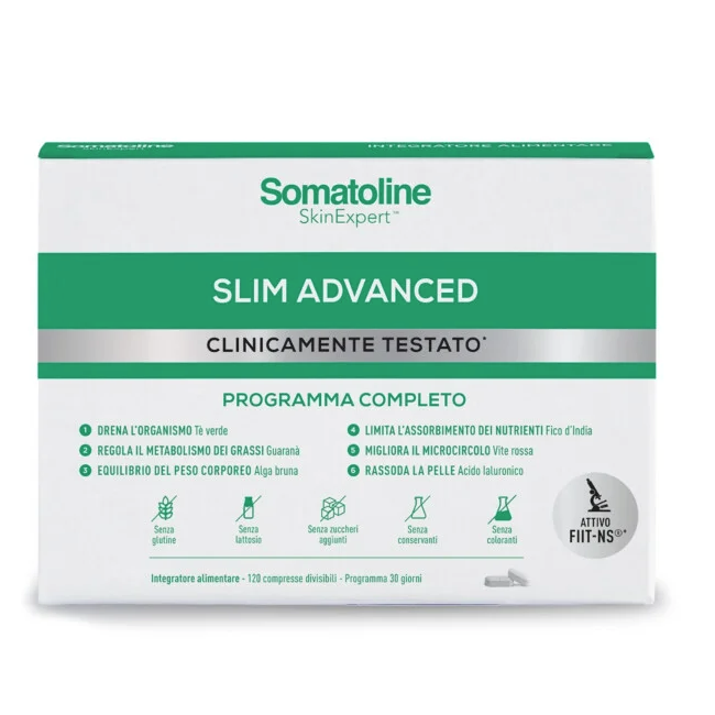 Somatoline Slim Advanced 120 compresse - Integratore drenante, snellente e per la pelle Somatoline Slim Advanced 120 compresse - Integratore drenante, snellente e per la pelle
