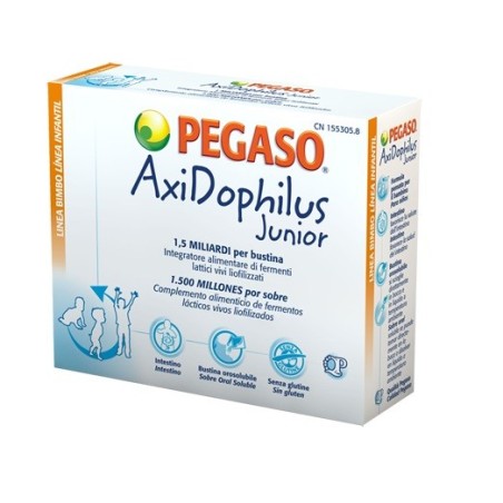 Pegaso Axidophilus Junior Fermenti Lattici Vivi per Bambini 14 bustine Pegaso Axidophilus Junior Fermenti Lattici Vivi per Bambini 14 bustine