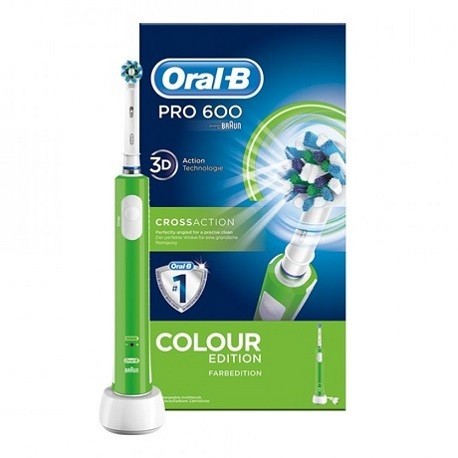 Oral B PRO 600 CrossAction spazzolino elettrico ricaricabile verde