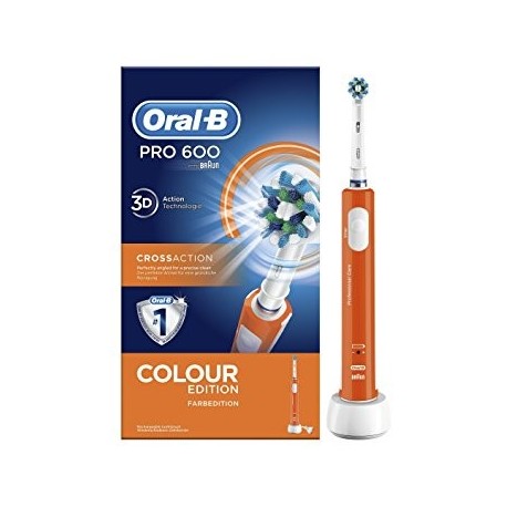 Oral B PRO 600 CrossAction spazzolino elettrico ricaricabile arancione