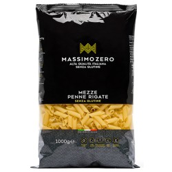 1 kg di Massimo Zero Mezze Penne Rigate senza glutine.