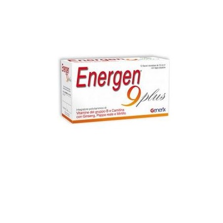Energen 9 Plus integratore di vitamine del gruppo B 10 flaconcini da 10 ml Energen 9 Plus integratore di vitamine del gruppo B 10 flaconcini da 10 ml