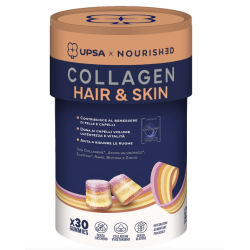 Upsa X Nourished Collagen Hair & Skin Integratore alimentare per pelle e capelli 30 Caramelle gommose
