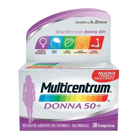 Multicentrum Donna 50+ integratore multivitaminico multiminerale 30 compresse Multicentrum Donna 50+ integratore multivitaminico multiminerale 30 compresse
