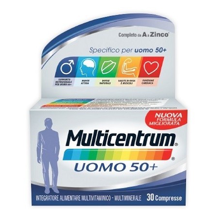 Multicentrum Uomo 50+ 30 Compresse - Integratore Multivitaminico Multicentrum Uomo 50+ 30 Compresse - Integratore Multivitaminico