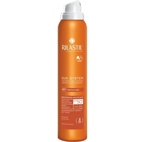 Rilastil Sun System Transparent Spray SPF 50+ Pelli Sensibili Protezione Solare - 200 ml