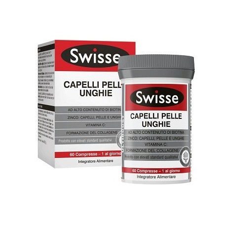 Swisse Capelli Pelle Unghie Integratore Alimentare con Biotina 60 Compresse