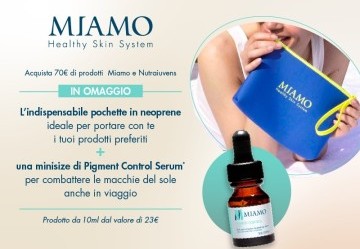 Miamo: pochette in neoprene con Pigment Serum in omaggio - PROMOZIONE TERMINATA